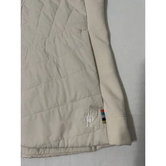 Smartwool Women's Off White Smartloft Hoodie Vest XS Nano Puffer Quilted Zip - Picture 3 of 9